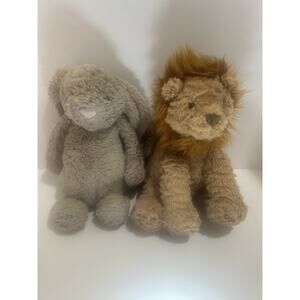 Jellycat Lot Fuddlewuddle Lion 9” Bashful Bunny Plush Brown Stuffed Animal